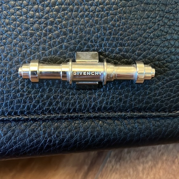 Vintage Givenchy Obsedia Medium Flap Black Pebbled Calfskin Satchel Hand Bag - Picture 5 of 16